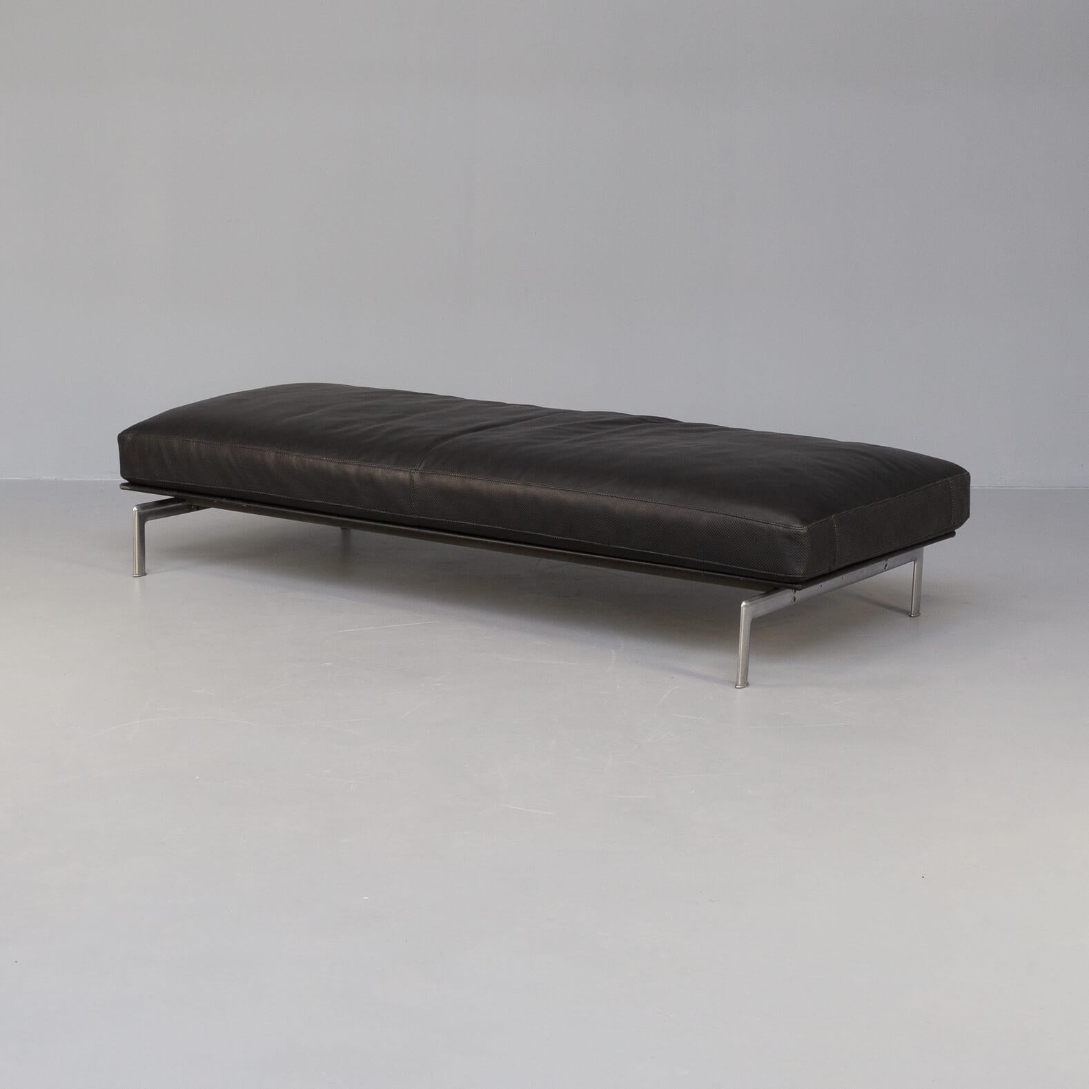 80s Antonio Citterio and Paolo Nava Black Leather “Diesis” Daybed for B&B Italia In Good Condition For Sale In Amstelveen, Noord