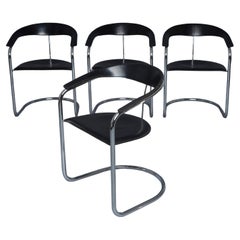 80's Arben ''Ursula'' Chairs in Chrome Steel and Leather