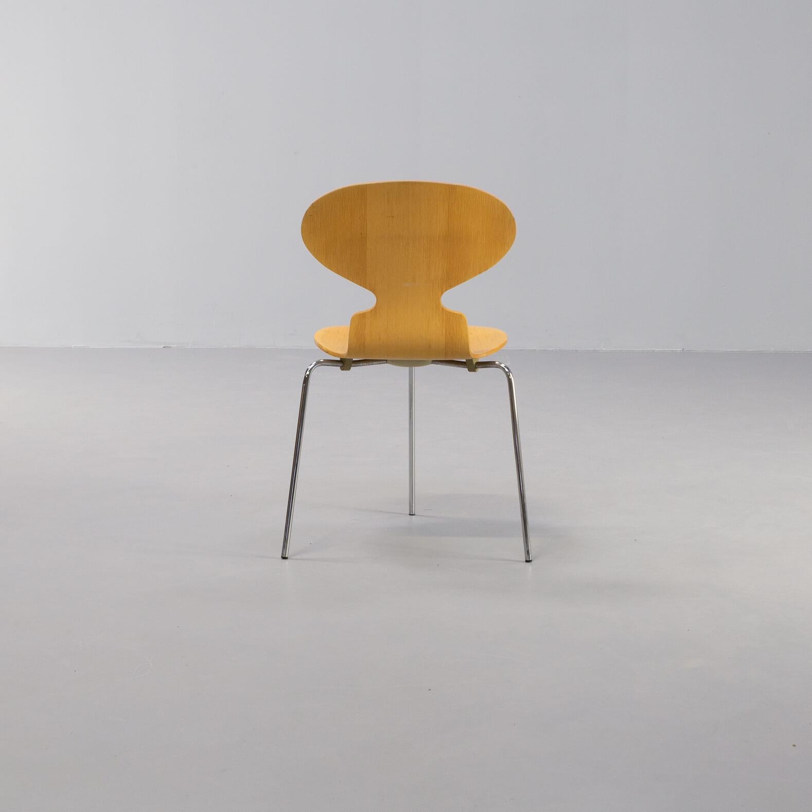 80s Arne Jacobsen Plywood Original ‘Model 3100 Ant’ Chair for Fritz Hansen Set/4 For Sale 2