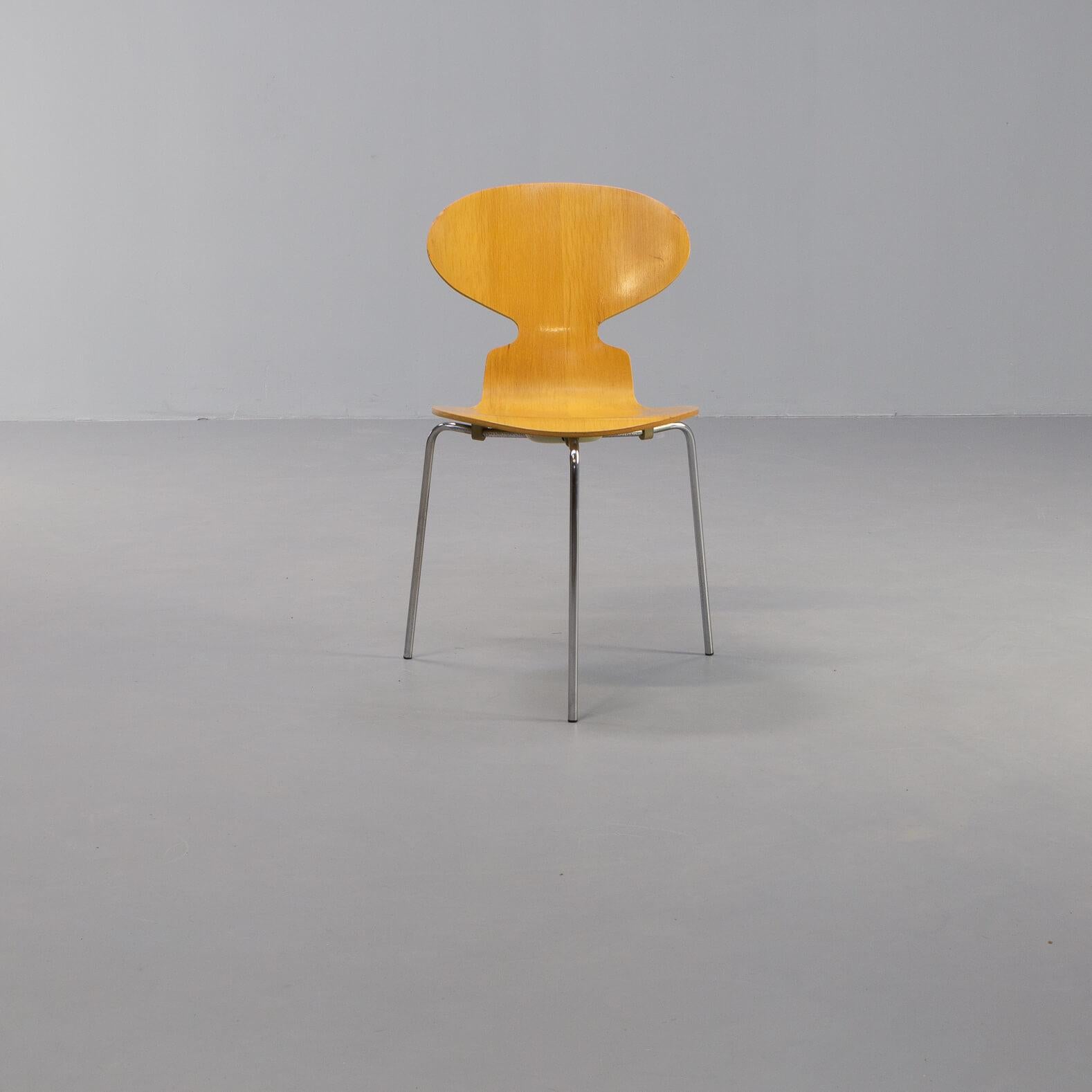 Danish 80s Arne Jacobsen Plywood Original ‘Model 3100 Ant’ Chair for Fritz Hansen Set/4 For Sale