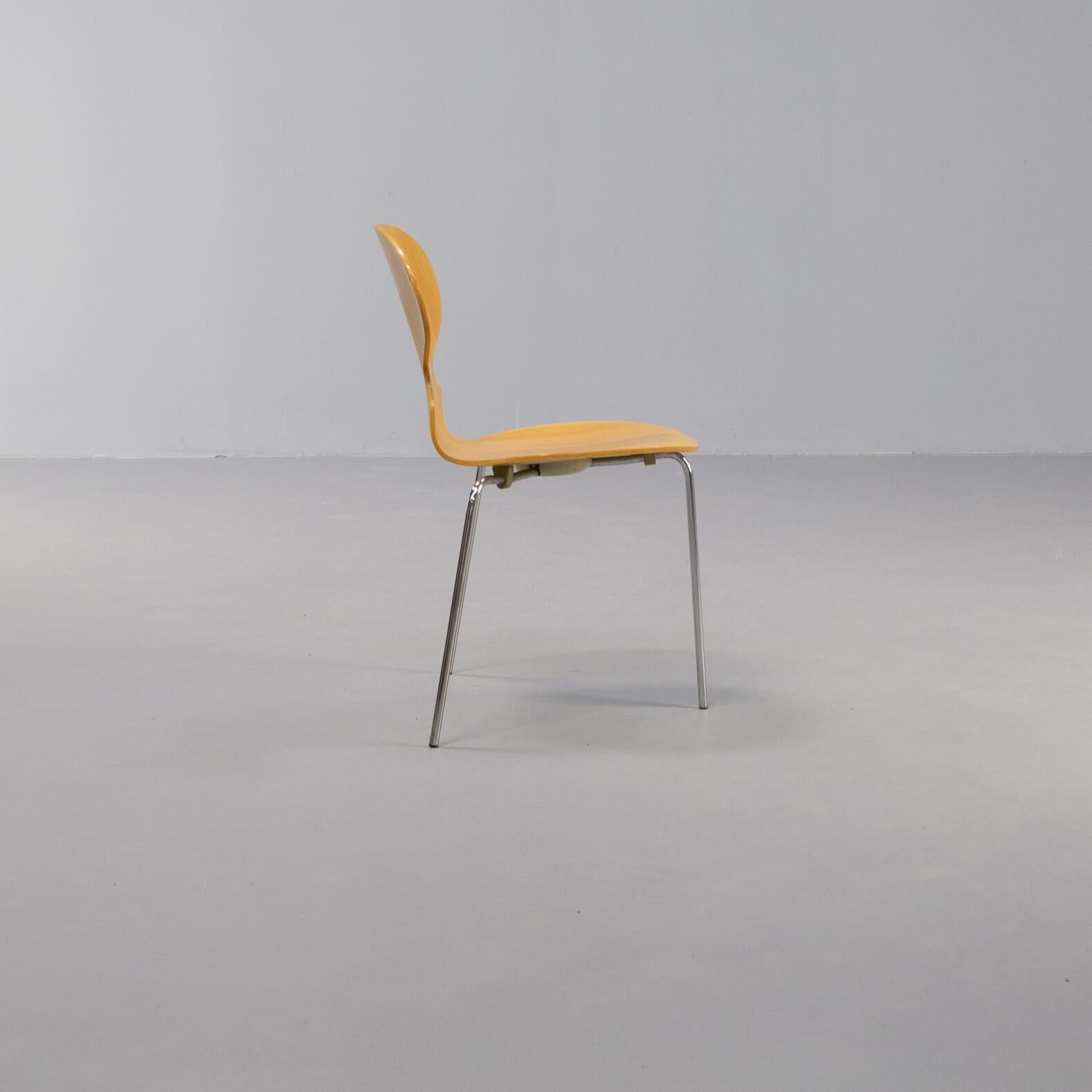 80s Arne Jacobsen Plywood Original ‘Model 3100 Ant’ Chair for Fritz Hansen Set/4 For Sale 1