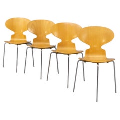 80s Arne Jacobsen Plywood Original ‘Model 3100 Ant’ Chair for Fritz Hansen Set/4