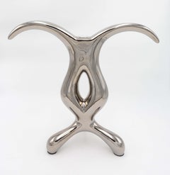 single flower ceramic vase "Cro" Anna Gili ceramic vase Milan made in Italy