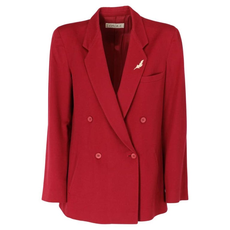 80s Basile Vintage Amaranth Red Double-breasted Jacket For Sale
