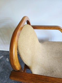 Bugholz-Sessel im skandinavischen Stil aus den 80er Jahren, gepolstert, als Ess- oder Schreibtischstuhl geeignet