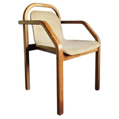 Bugholz-Sessel im skandinavischen Stil aus den 80er Jahren, gepolstert, als Ess- oder Schreibtischstuhl geeignet