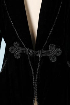 80's black velvet jacket with mouth pattern glitter C. Petin pour Diamant Noir
