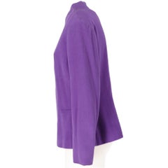 80s Byblos purple wool and cashmere zipped fitted blazer