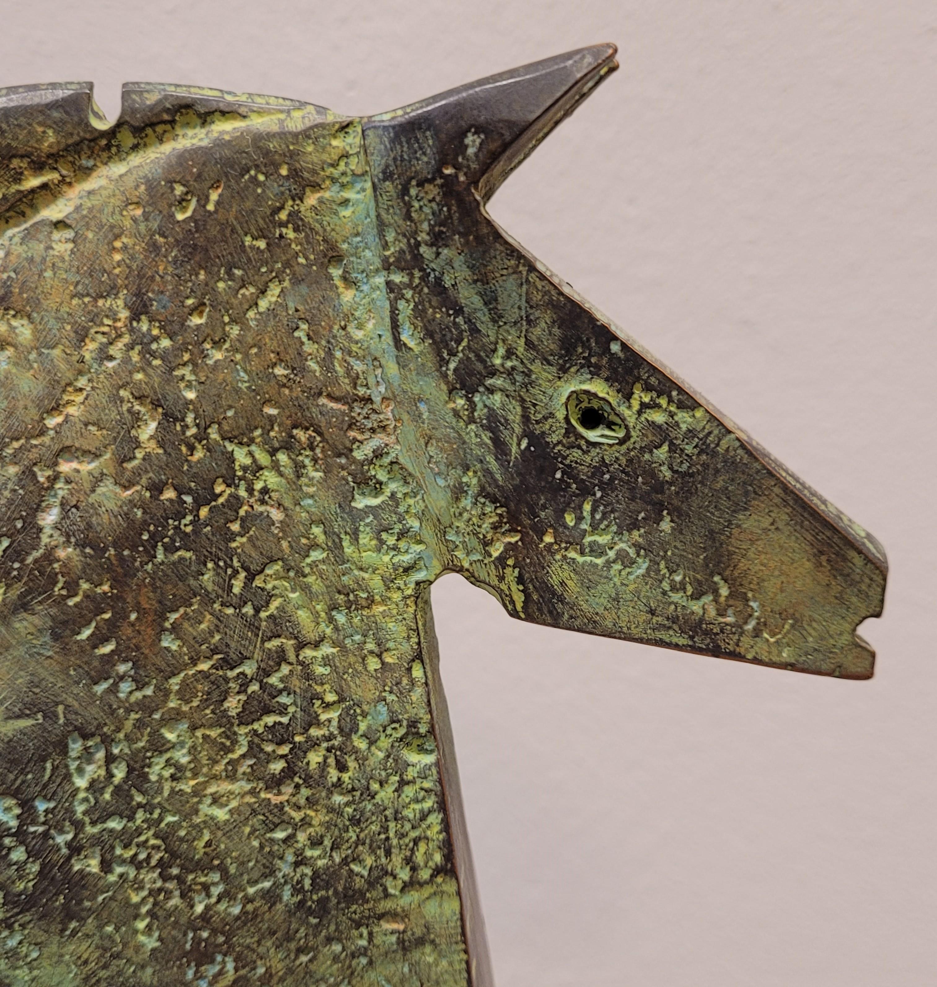 Sculpture de cheval patine en bronze Carlos Mata des annes 80, Sculpture d'animal  Kyros 6