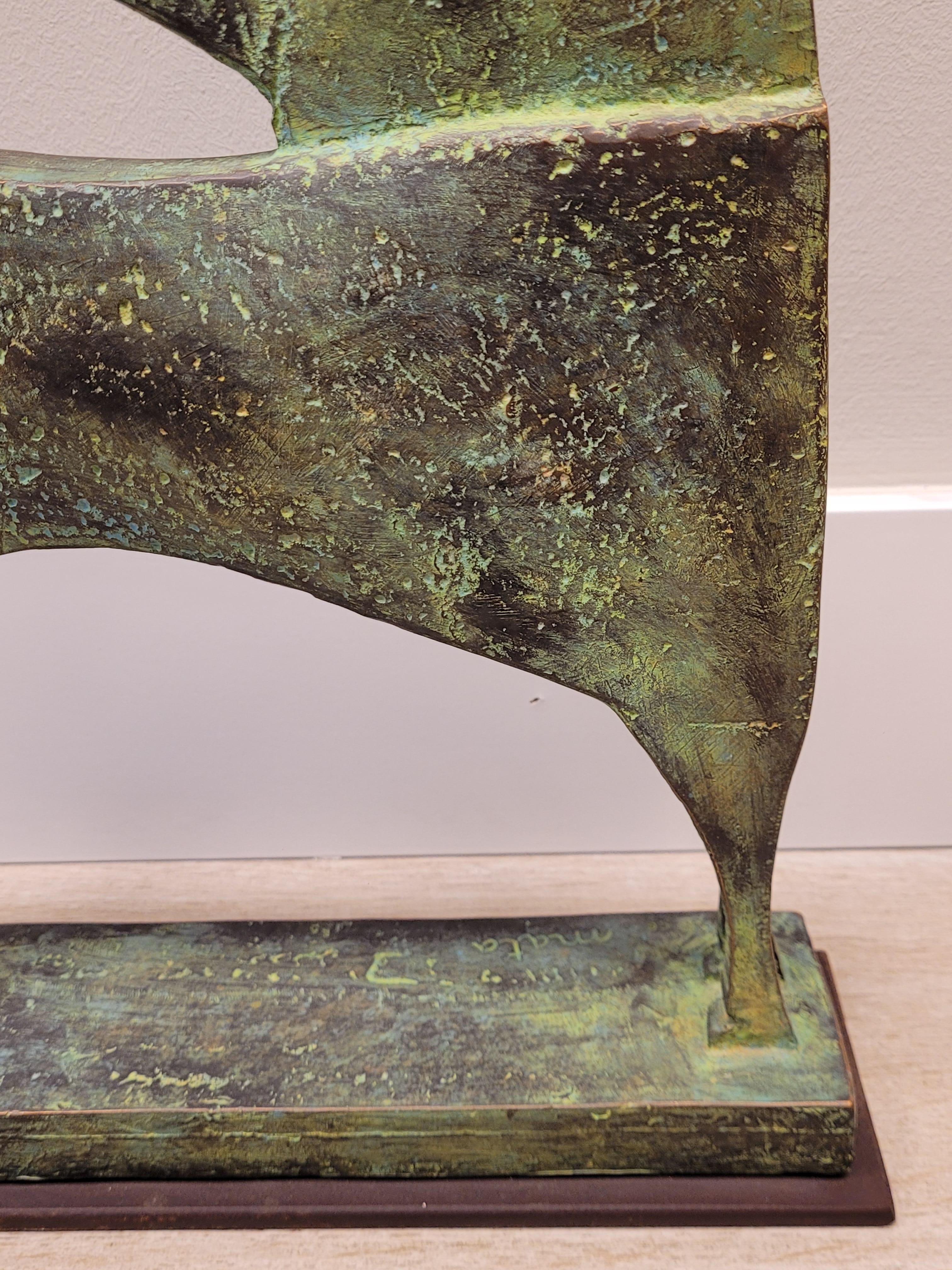 Sculpture de cheval patine en bronze Carlos Mata des annes 80, Sculpture d'animal  Kyros 8