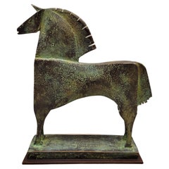 80s Carlos Mata Bronze Patinated Horse Sculpture, Animal Sculpture "Kyros"