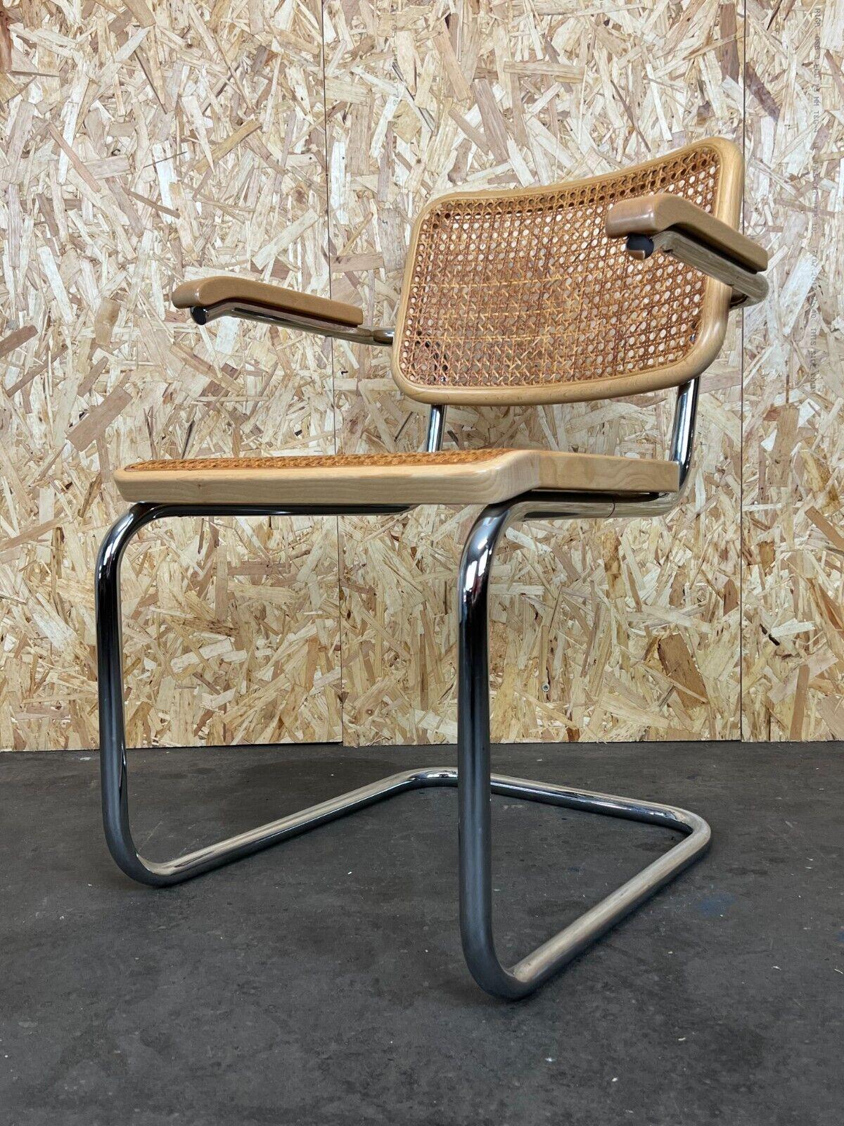 80s Chair Freischwiner Thonet 96 Chrome Armrest Chair Mesh Design For Sale 3