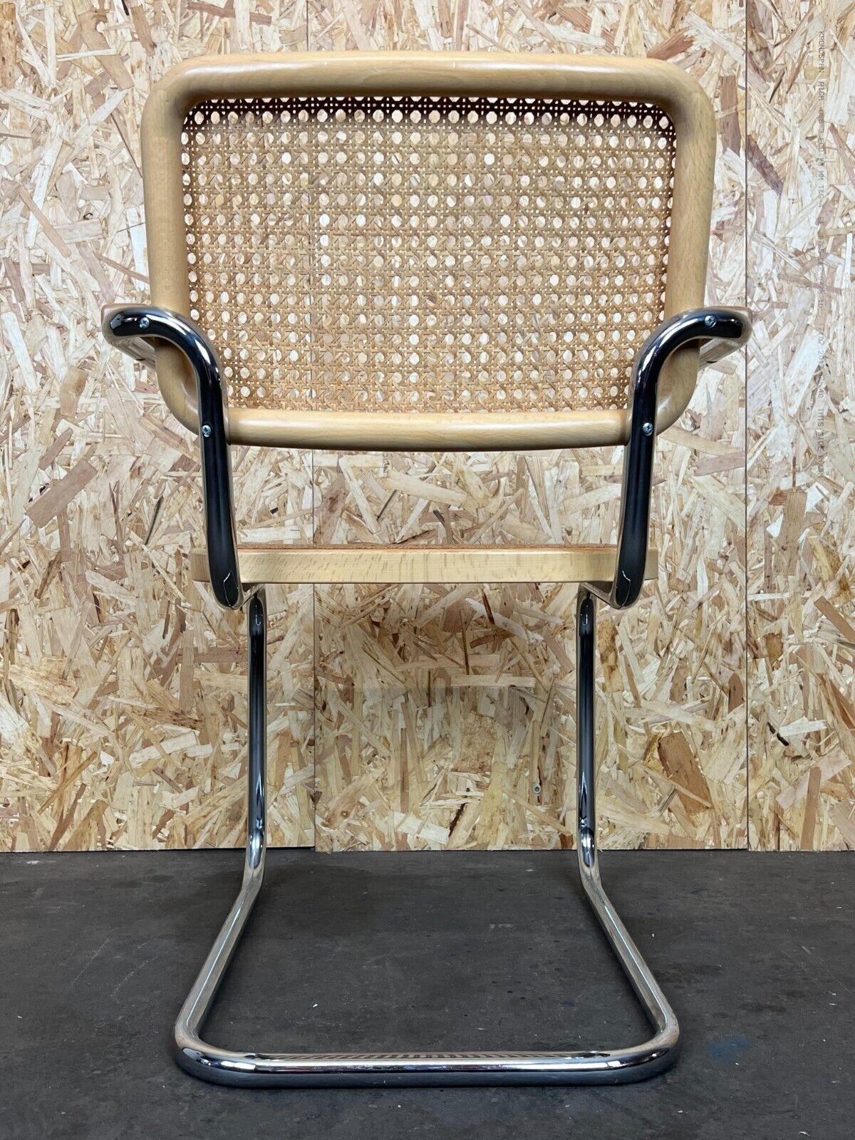 80s Chair Freischwiner Thonet 96 Chrome Armrest Chair Mesh Design For Sale 1