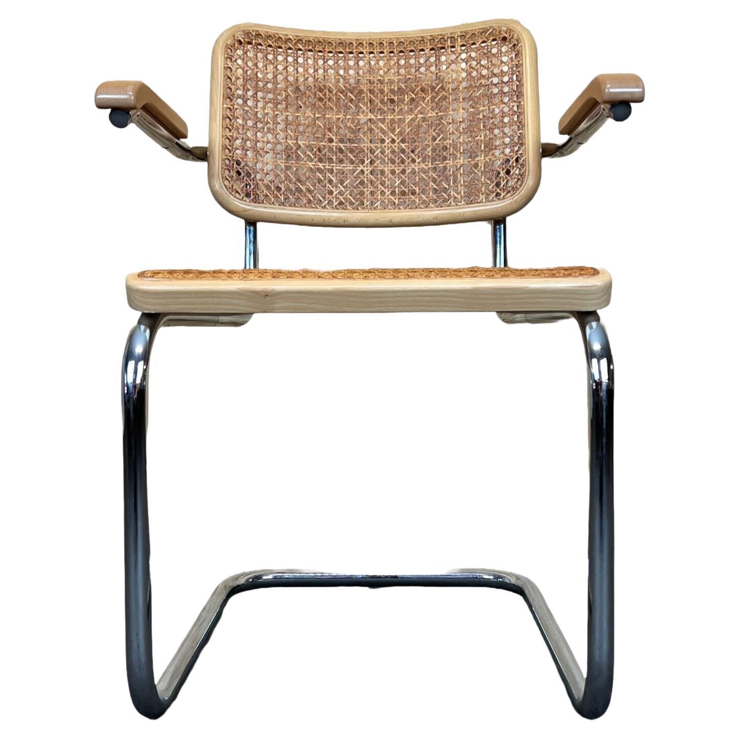 80s Chair Freischwiner Thonet 96 Chrome Armrest Chair Mesh Design For Sale