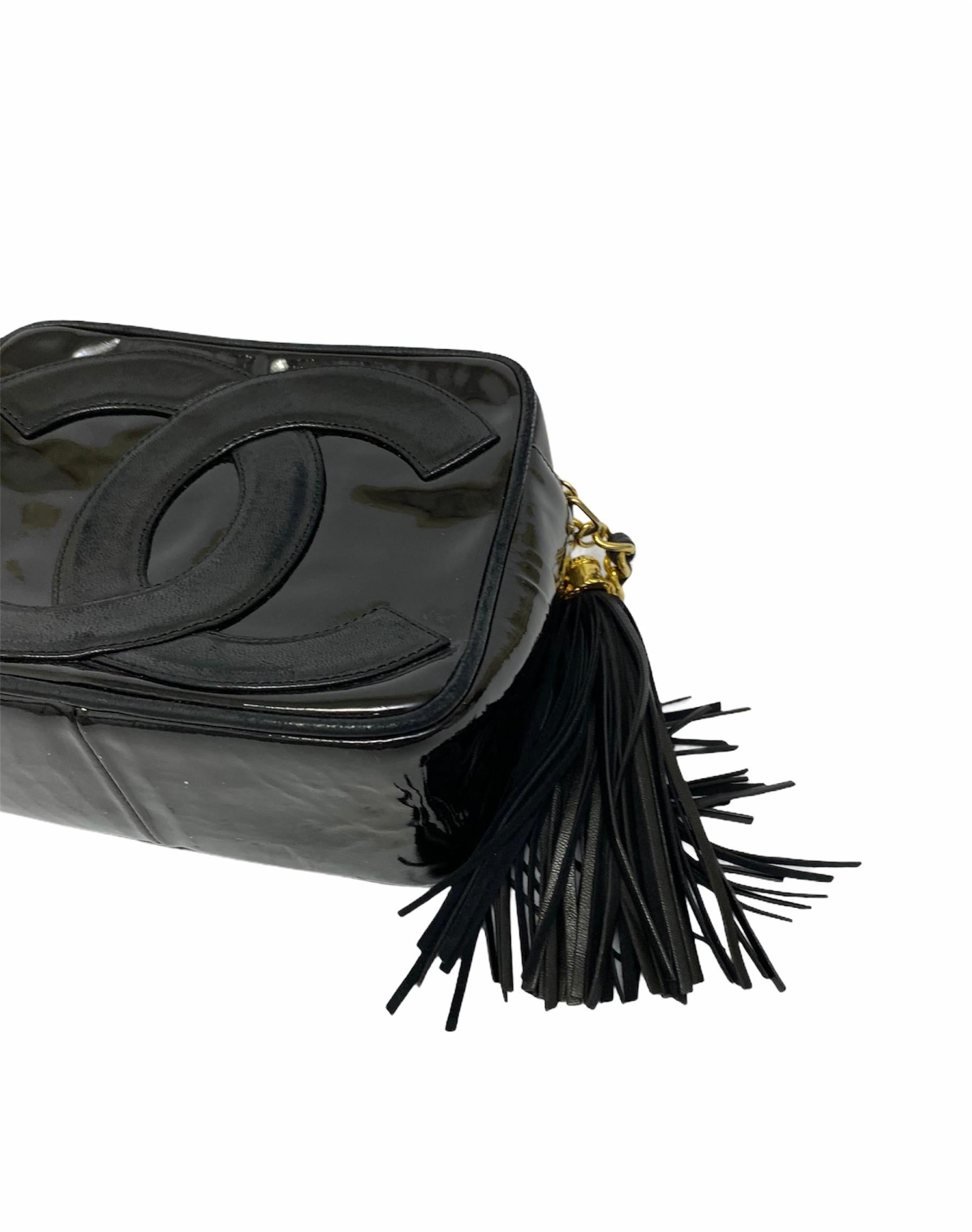 Women's 80’s Chanel Black Leather Camera Bag