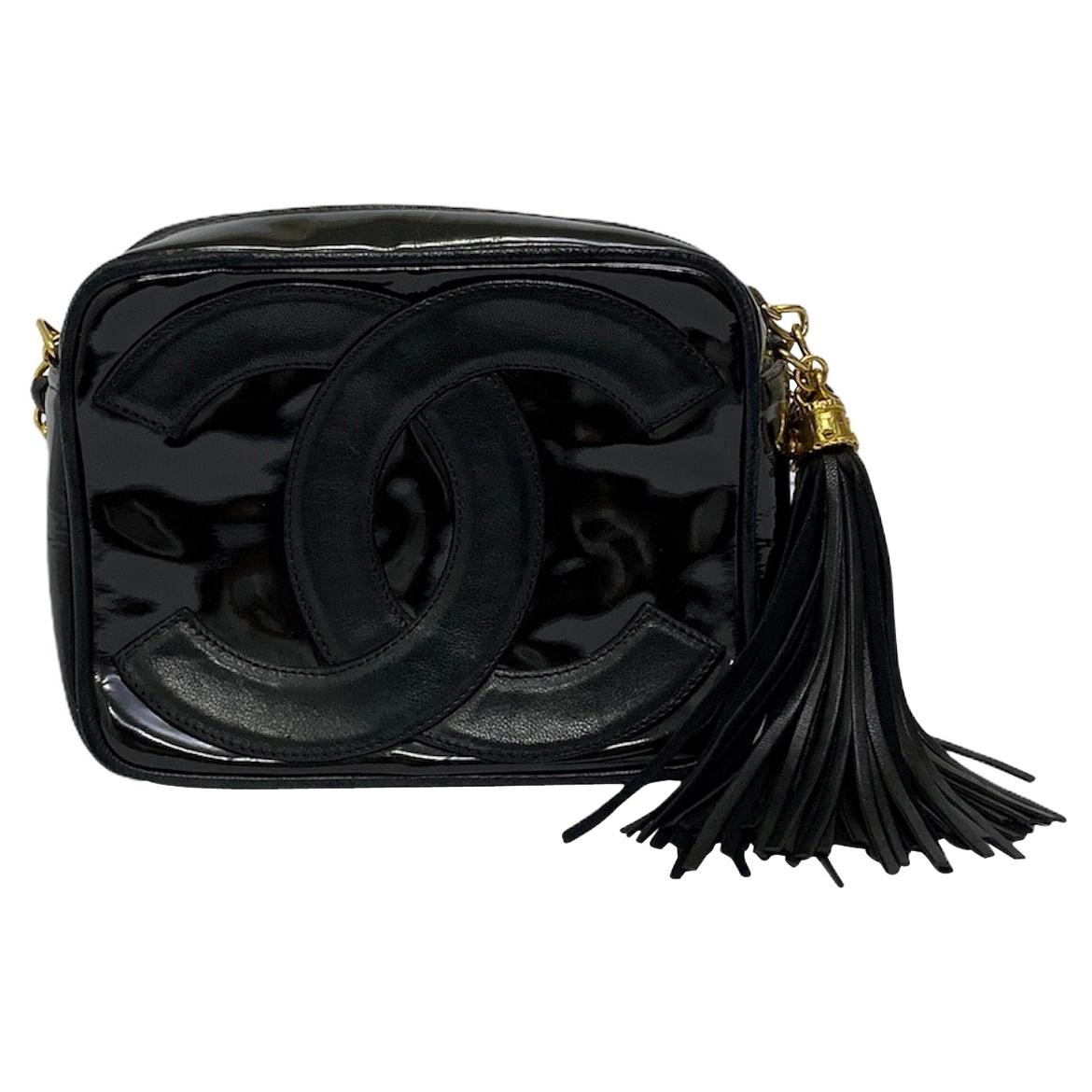 80’s Chanel Black Leather Camera Bag
