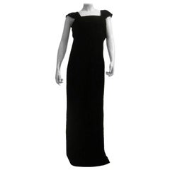 80s Chanel Stunning Black Velvet Column Gown For Sale at 1stDibs ...