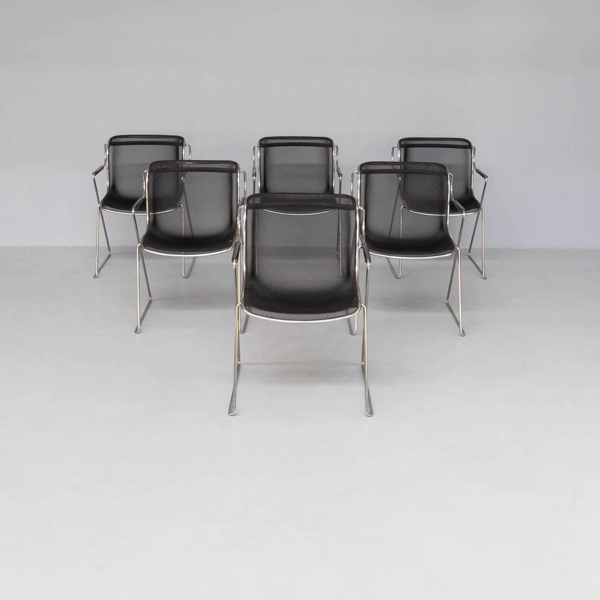 Italian 80s Charles Pollock ‘Penelope’ Chairs for Castelli Set/6 For Sale