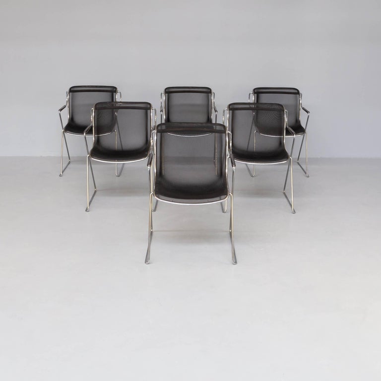 Italian 80s Charles Pollock ‘Penelope’ Chairs for Castelli Set/6 For Sale