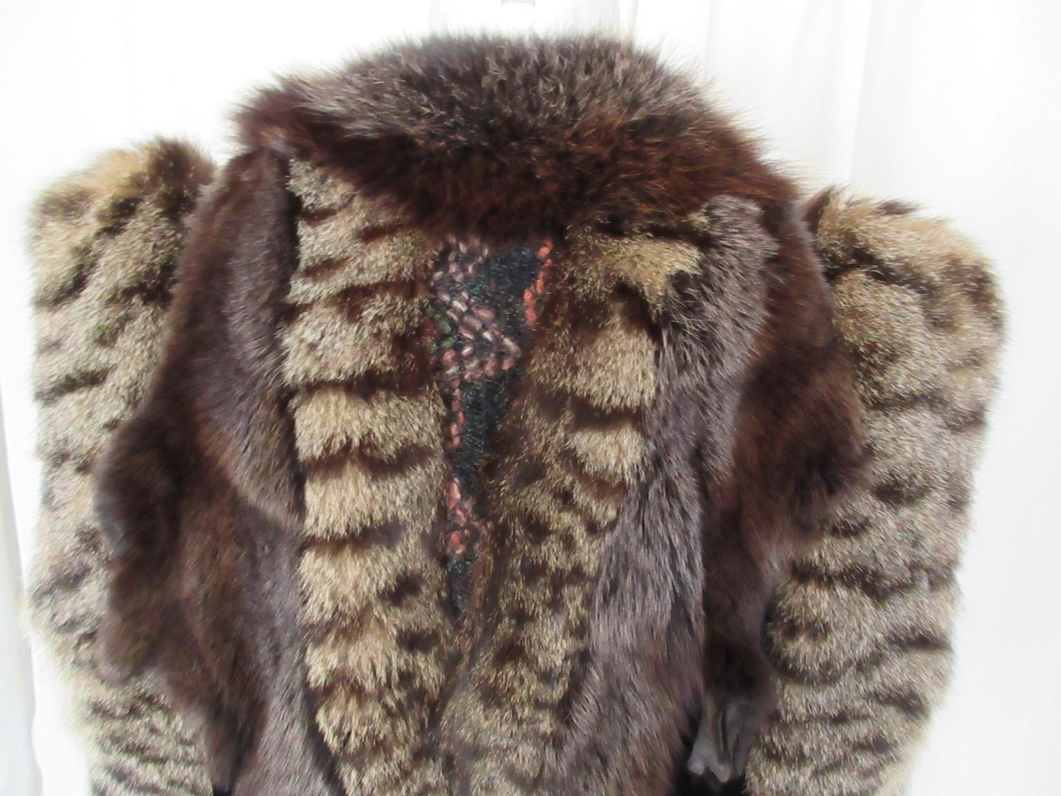 da uomo o donna Anni '80 Christine Vogdt  Gilet in pelliccia e pelle scamosciata in vendita