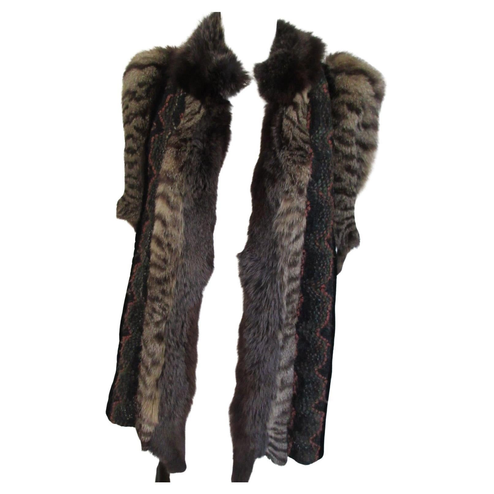 Années 80 Christine Vogdt Gilet en cuir et fourrure