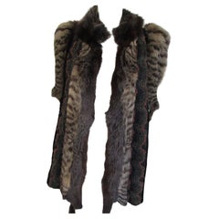 Anni
80 Christine Vogdt Gilet in pelliccia e pelle scamosciata