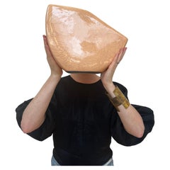 Vintage Post-Modern Peach Crackle Vase, c. 1980's