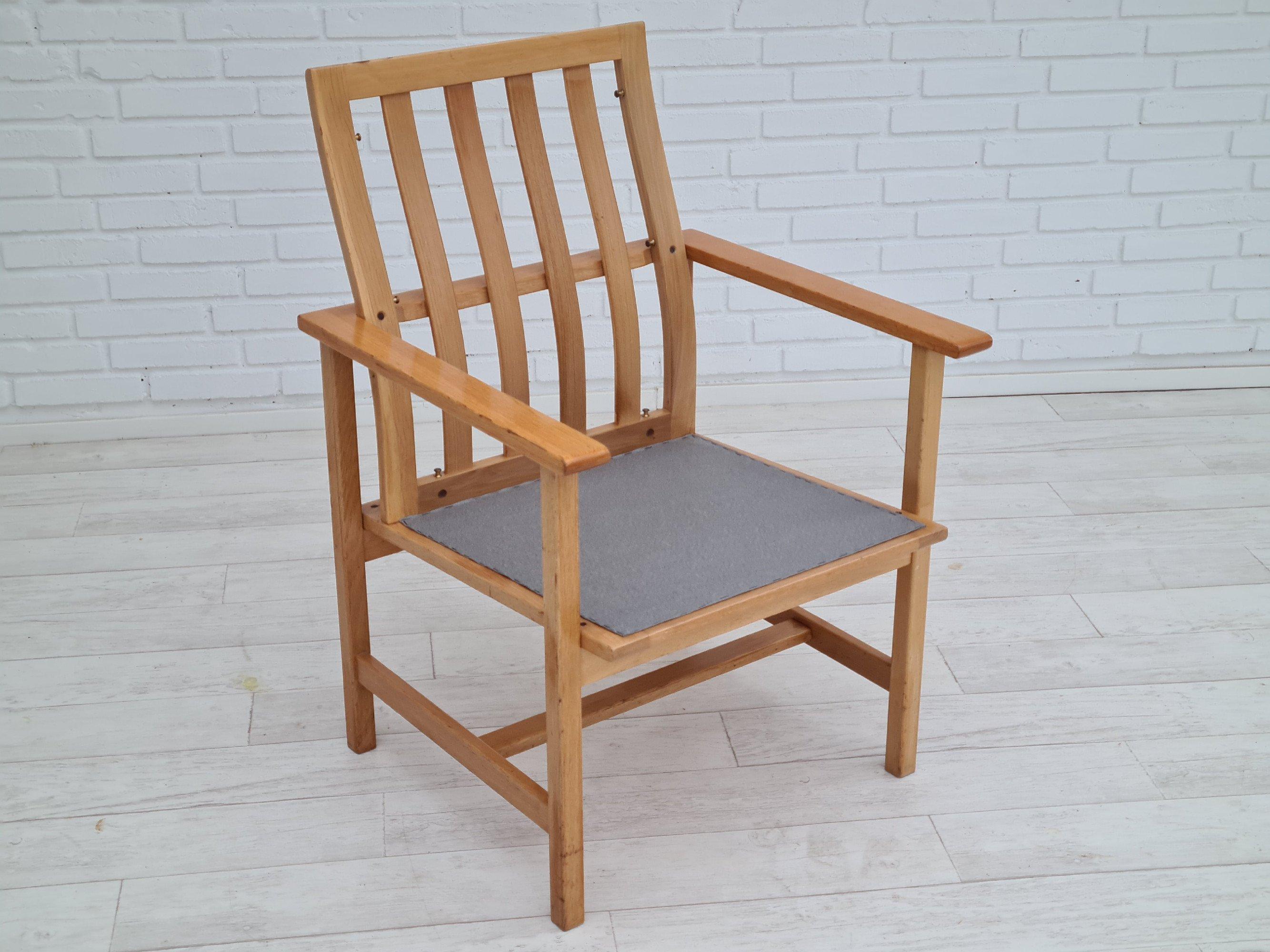 80s, Danish design by Børge Mogensen, completely reupholstered armchair For Sale 8
