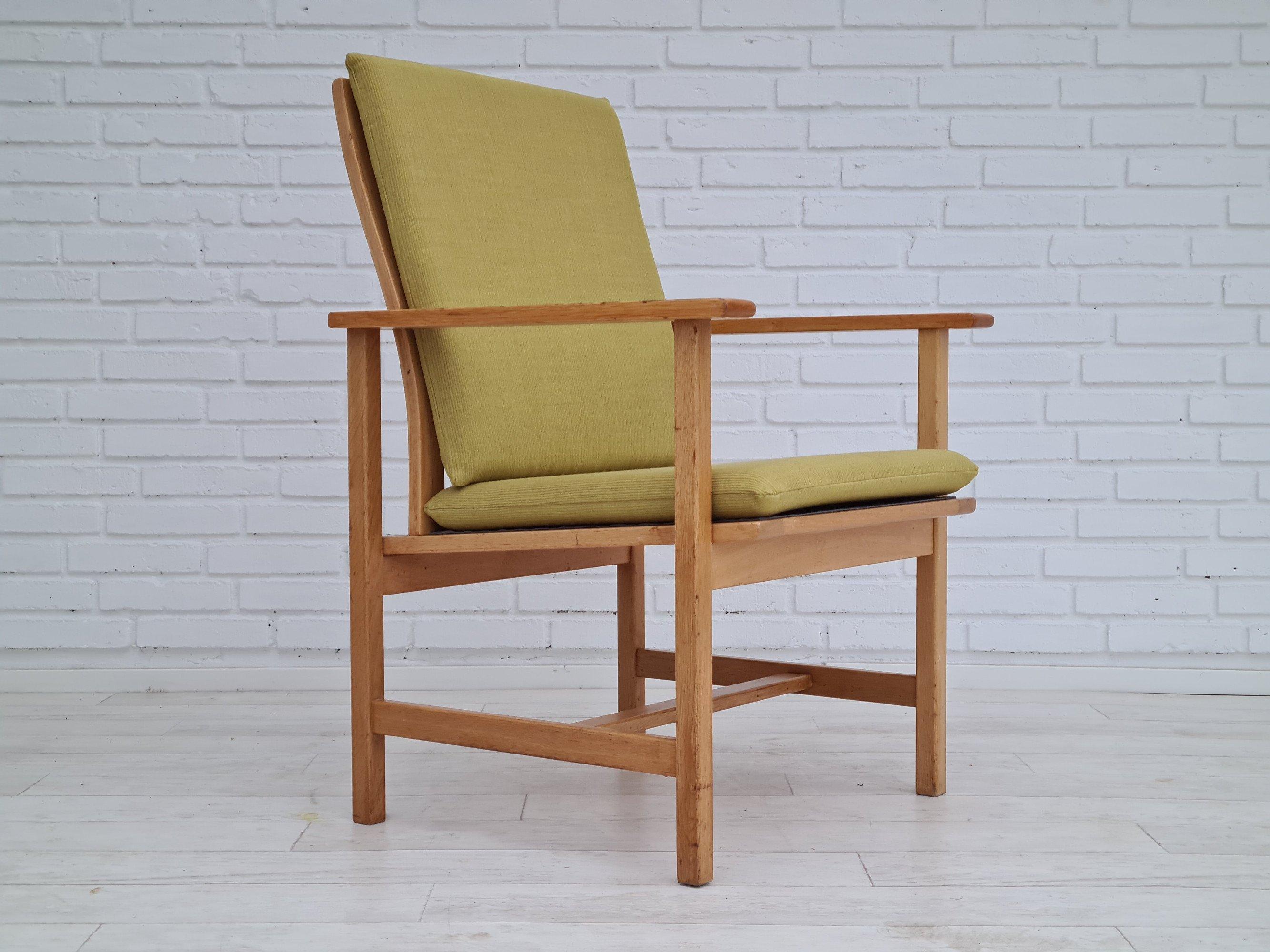 Late 20th Century 80s, Danish design by Børge Mogensen, completely reupholstered armchair For Sale