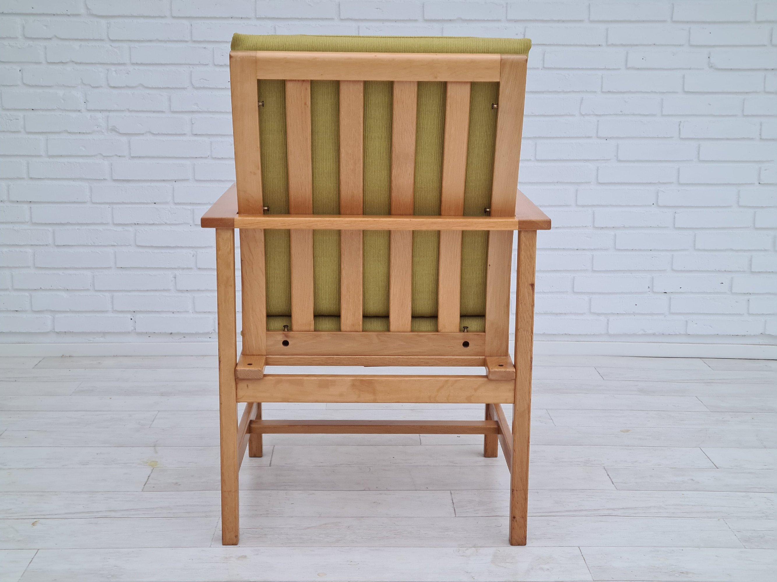 80s, Danish design by Børge Mogensen, completely reupholstered armchair For Sale 2