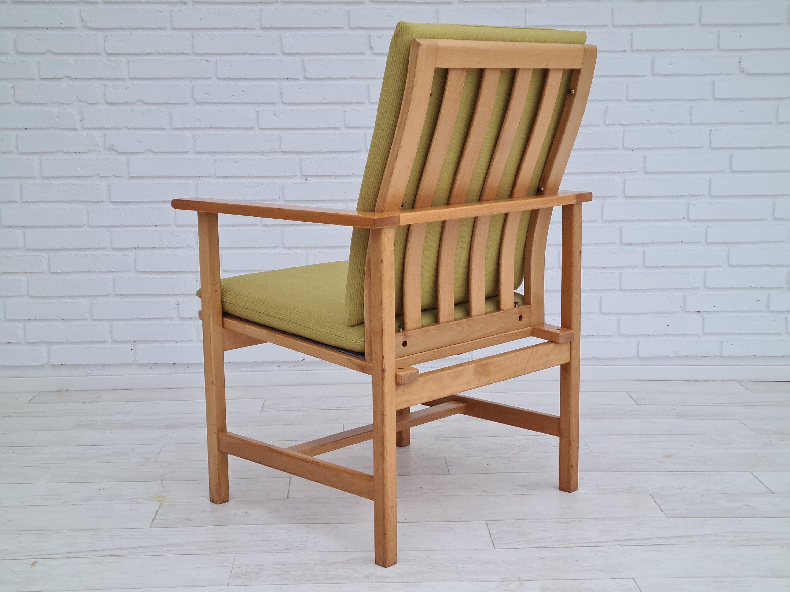80s, Danish design by Børge Mogensen, completely reupholstered armchair For Sale 3