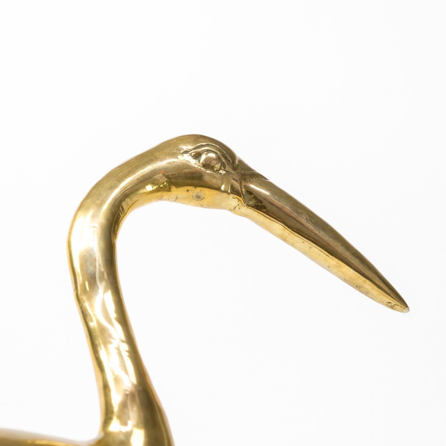 1980s Decorative Object Brass Heron For Sale 6