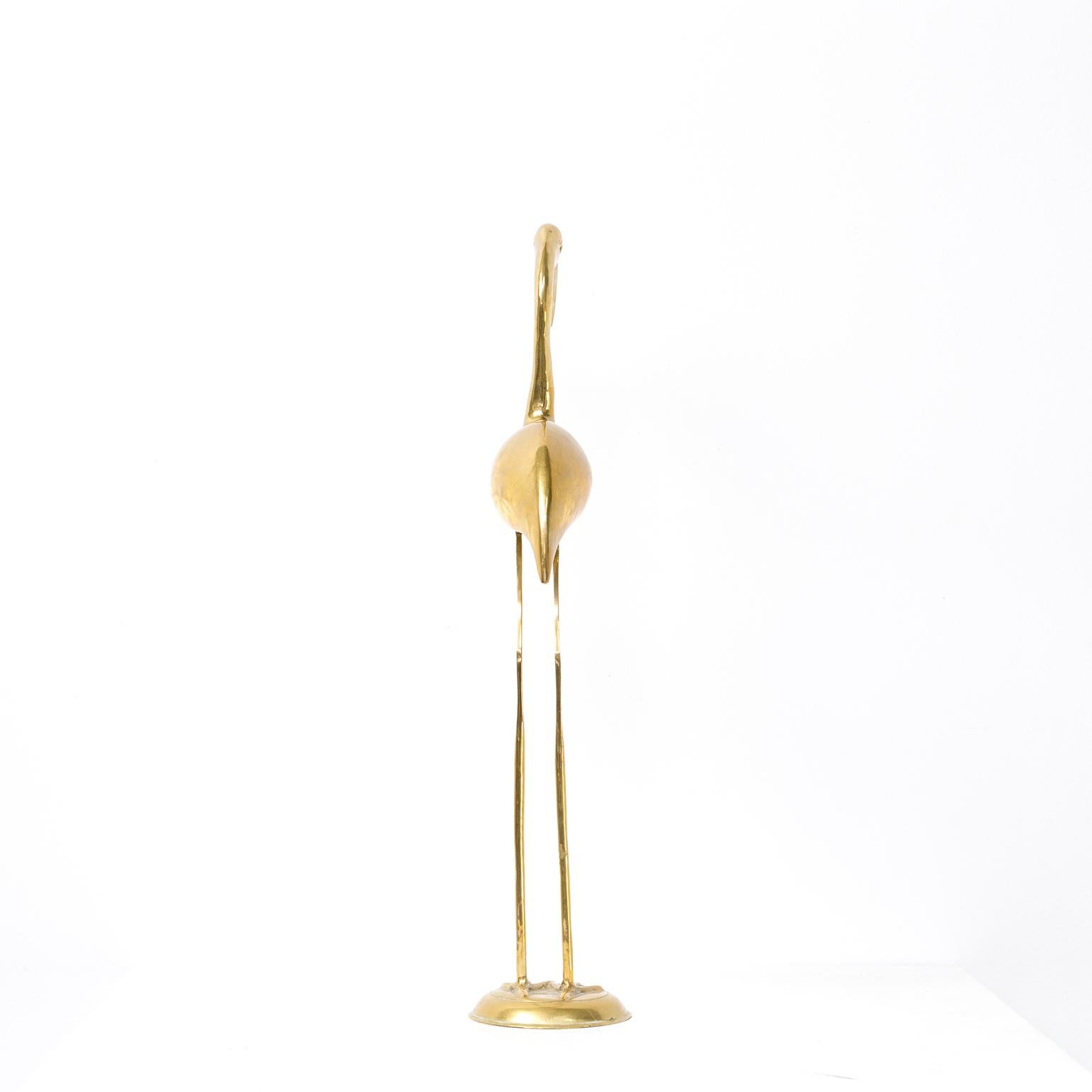 1980s Decorative Object Brass Heron For Sale 1
