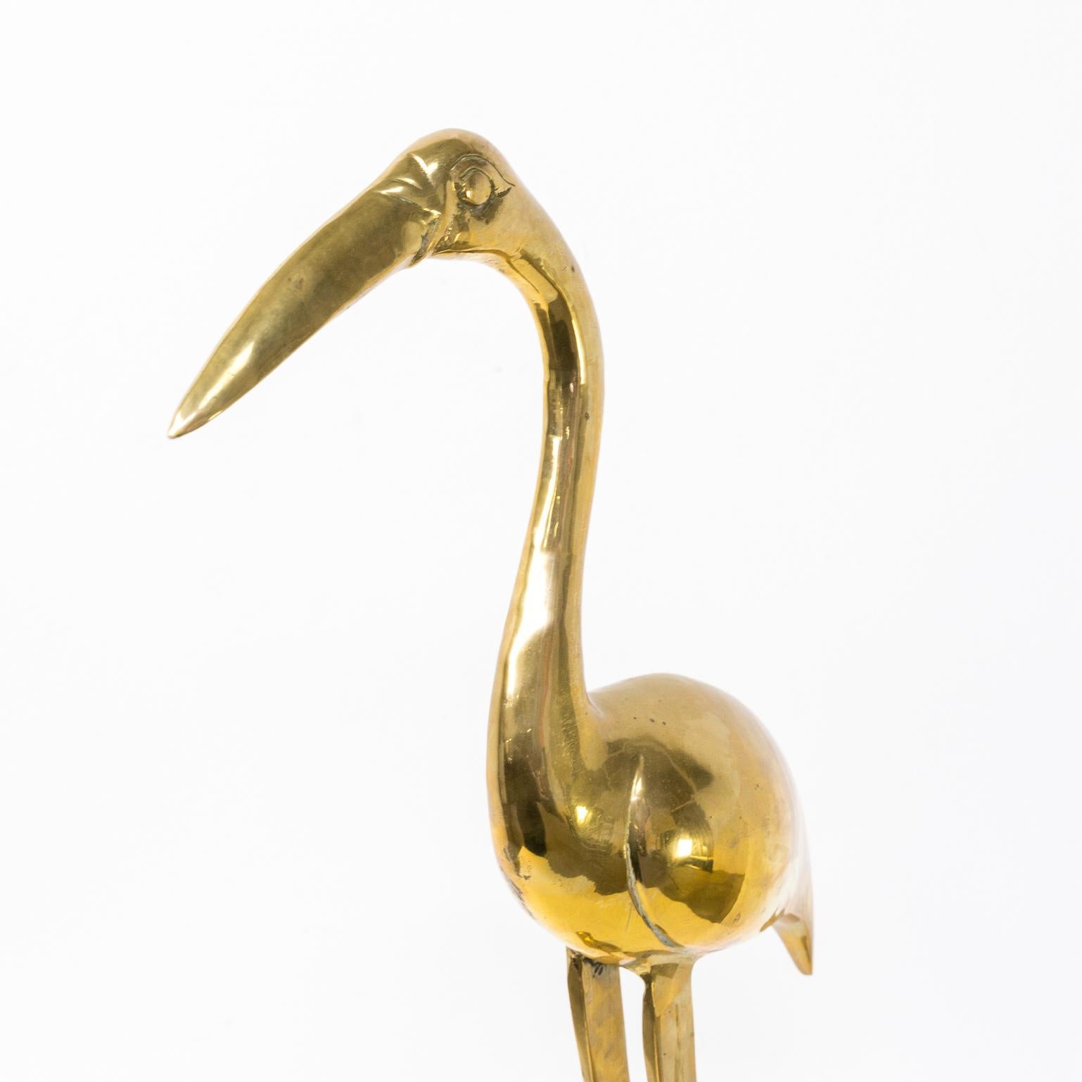 1980s Decorative Object Brass Heron For Sale 3
