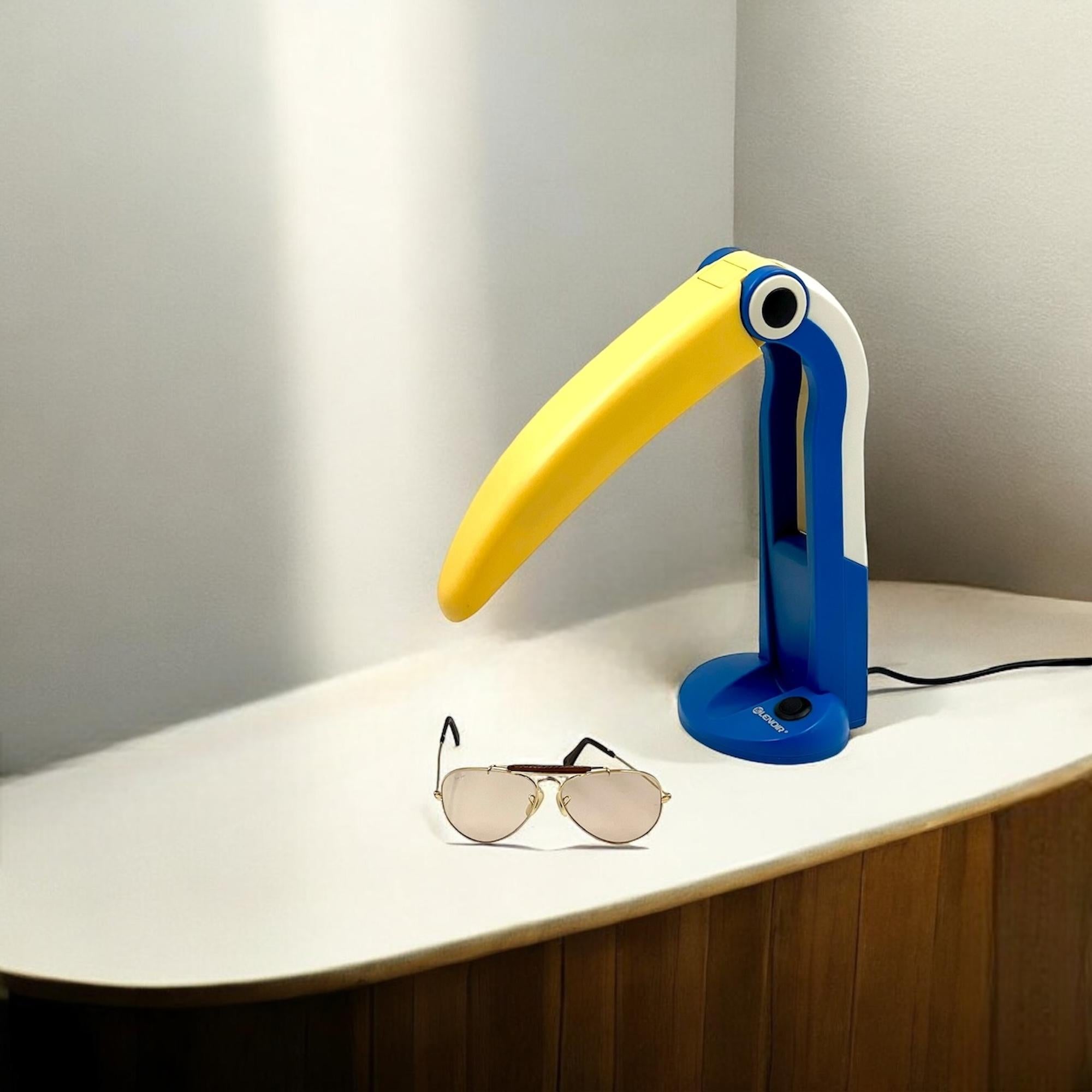 80s Design Multicolour Toucan Table Lamp by HT Huang for Lenoir Italy 4