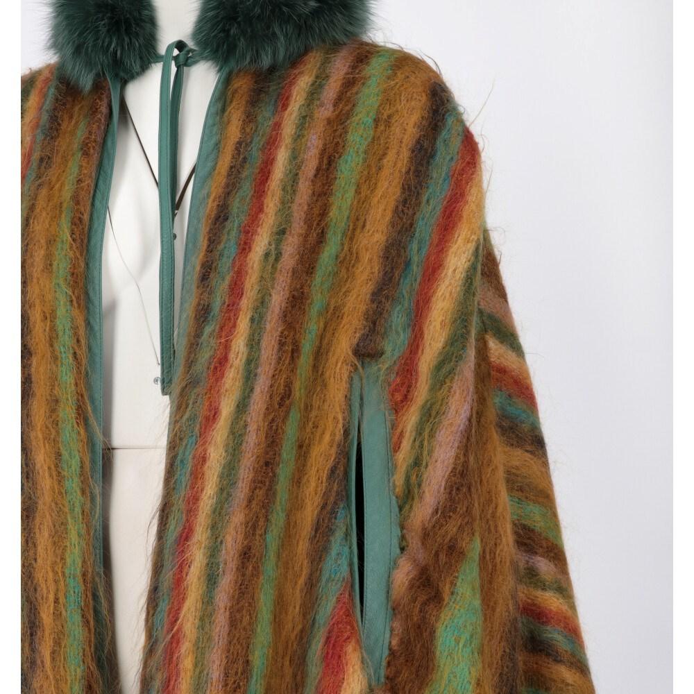 80s Dior green reversible suede cape 4
