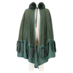 80s Dior green reversible suede cape
