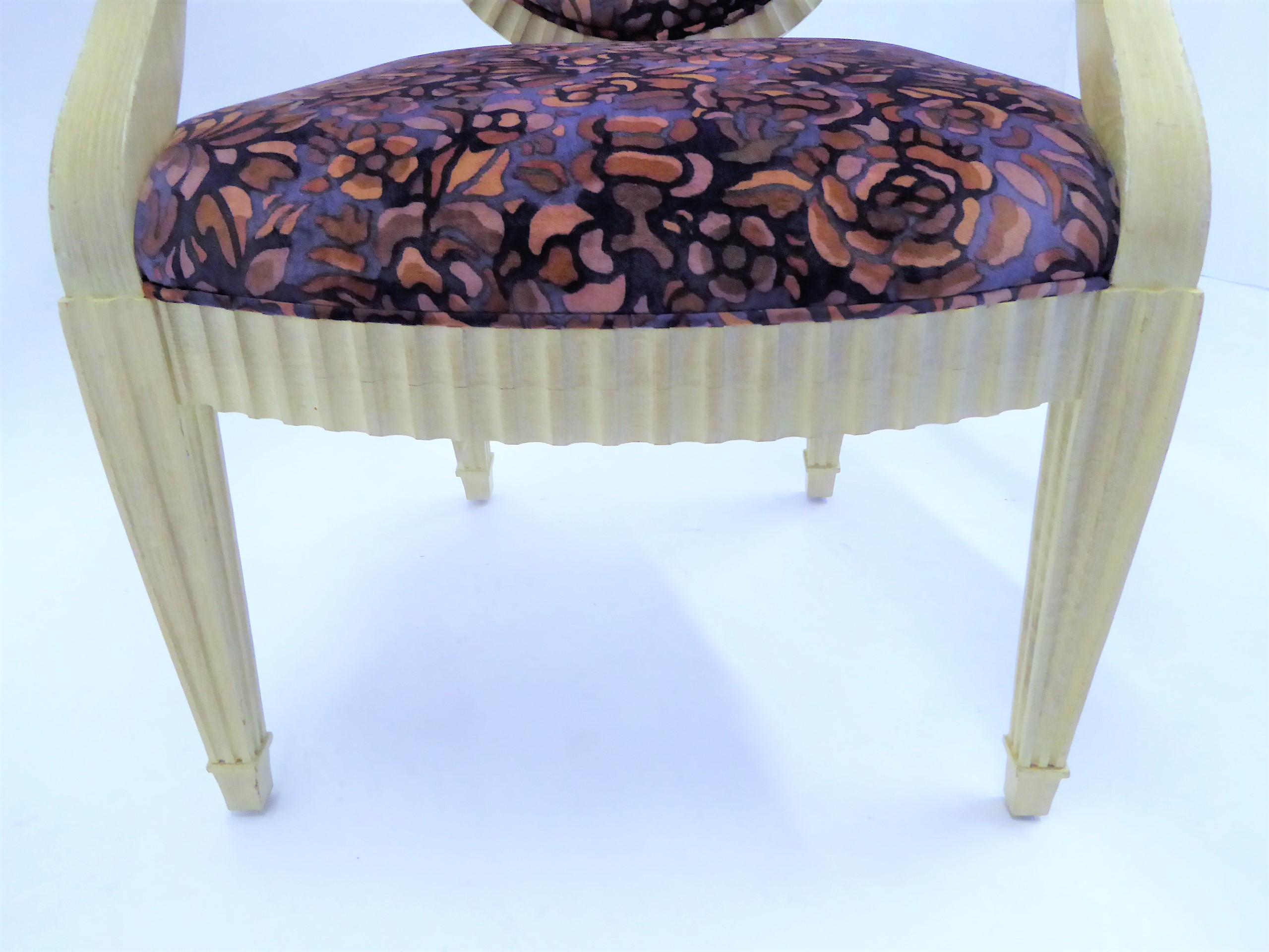 Upholstery 1980s Donghia John Hutton Grande Flute Fauteuil  in Jack Lenor Larsen Velvet