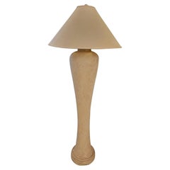 80er Jahre Erdige Stehlampe mit Leinenschirm
