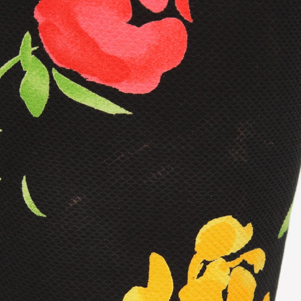 80s Emanuel Ungaro black cotton suit with multicolored floral print 3