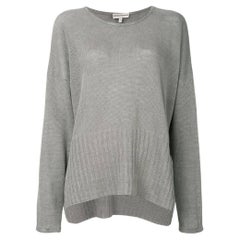 Retro 80s Emporio Armani gray linen knitted sweater