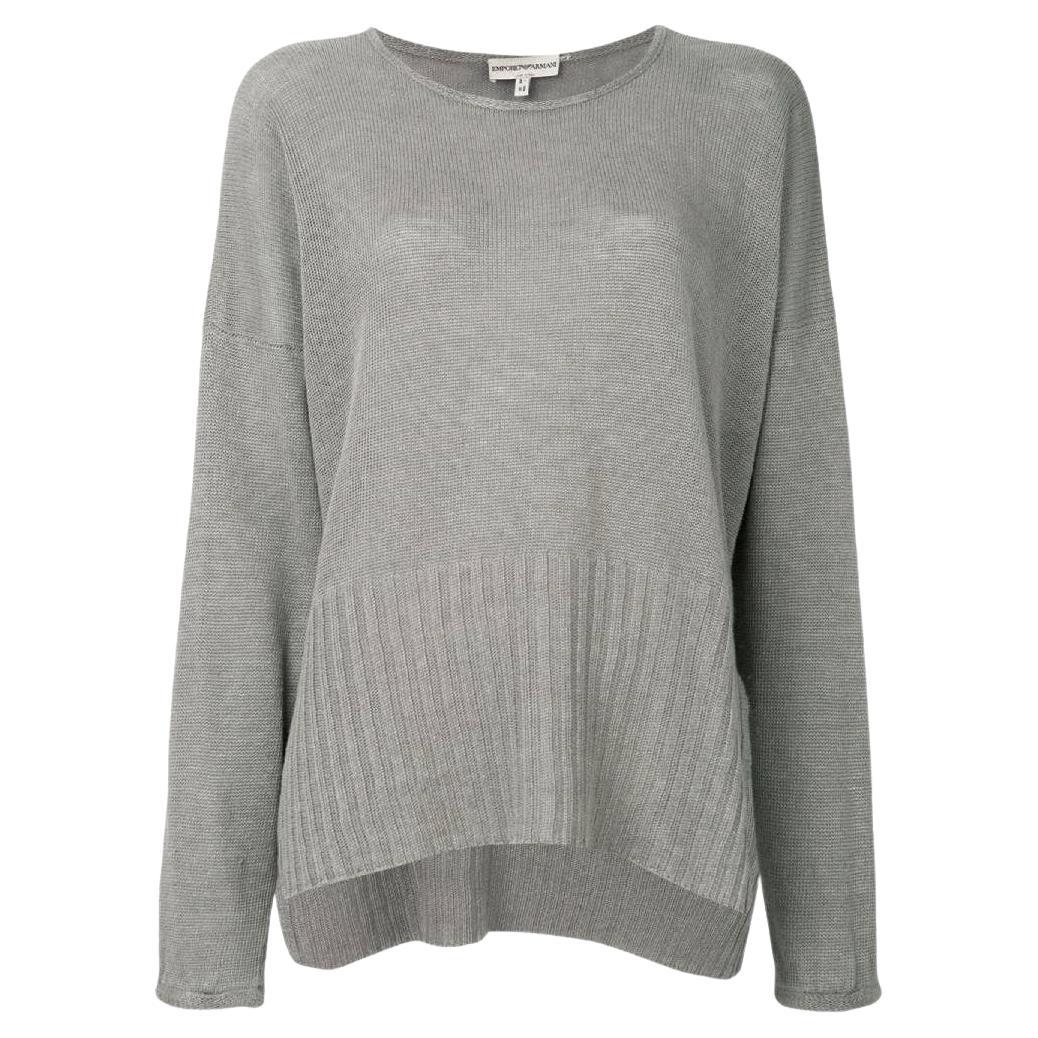 80s Emporio Armani gray linen knitted sweater