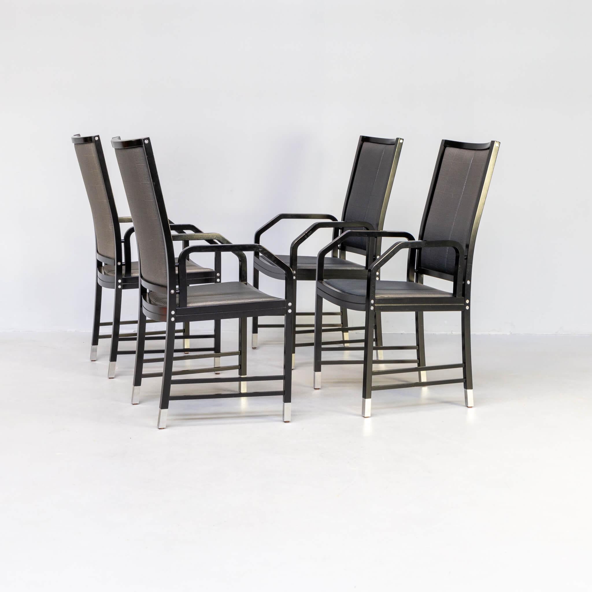 German 80s Ernst W. Beranek ‘Fine Forms’ Dining Chair for Thonet Set/4 For Sale