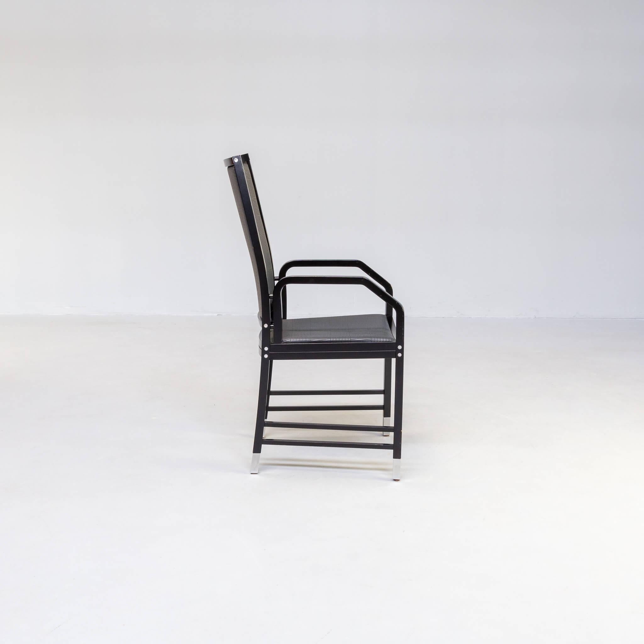 Fabric 80s Ernst W. Beranek ‘Fine Forms’ Dining Chair for Thonet Set/4 For Sale