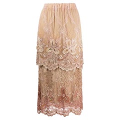 80s Etoile powder pink silk blend cotton skirt