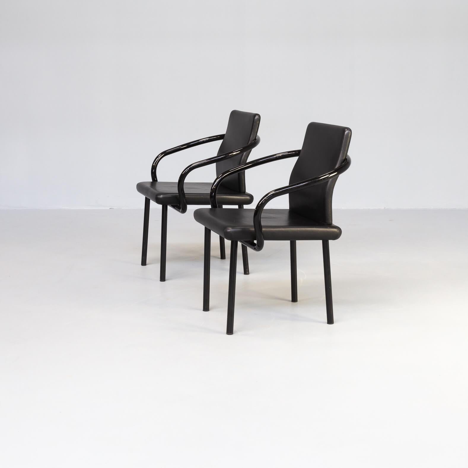 Italian Ettore Sottsass ‘mandarin’ Chairs for Knoll Set/2 For Sale