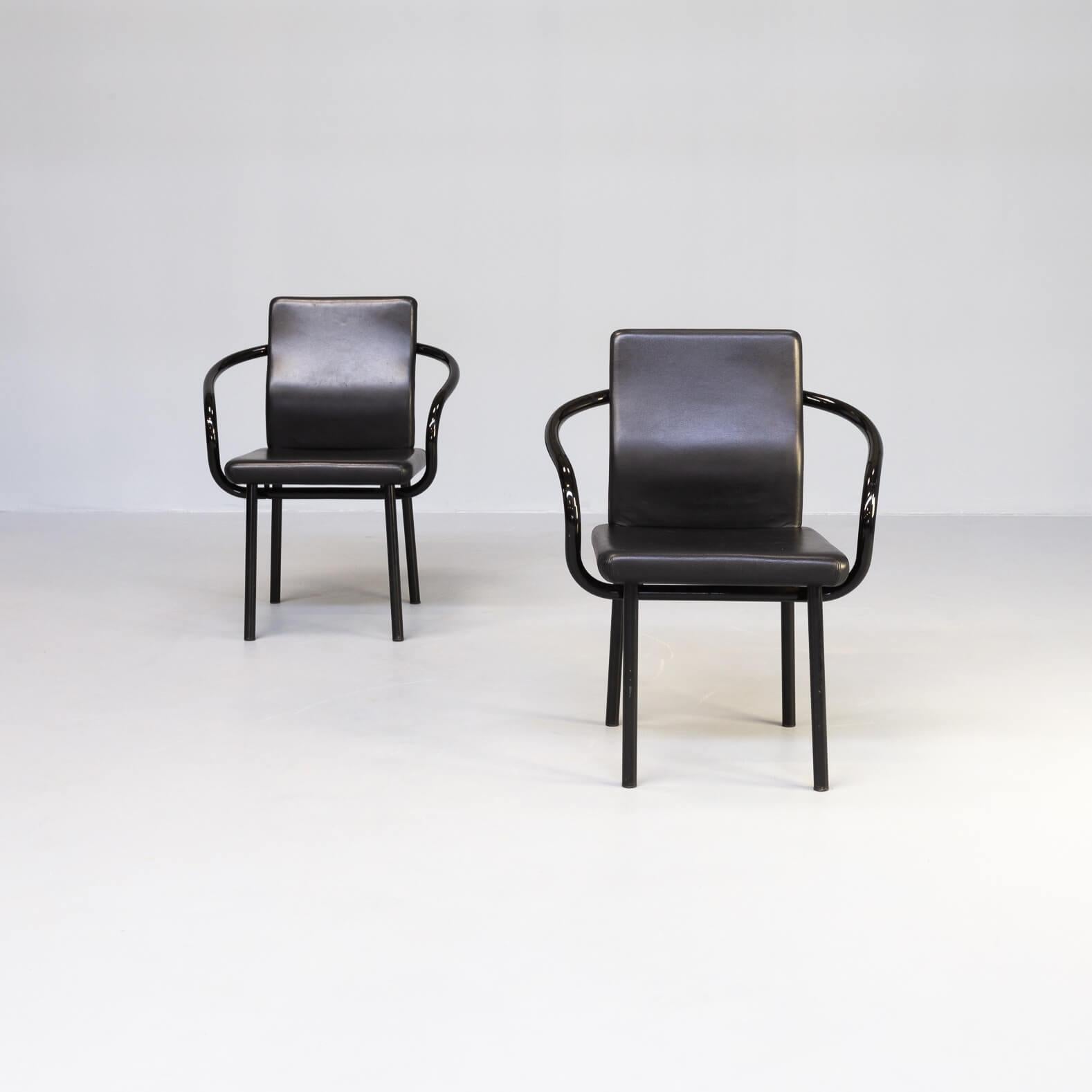 Ettore Sottsass ‘mandarin’ Chairs for Knoll Set/2 In Good Condition For Sale In Amstelveen, Noord