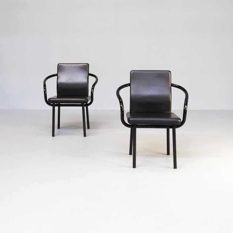 80’s Ettore Sottsass ‘mandarin’ Chairs for Knoll Set/2 For Sale at 1stDibs