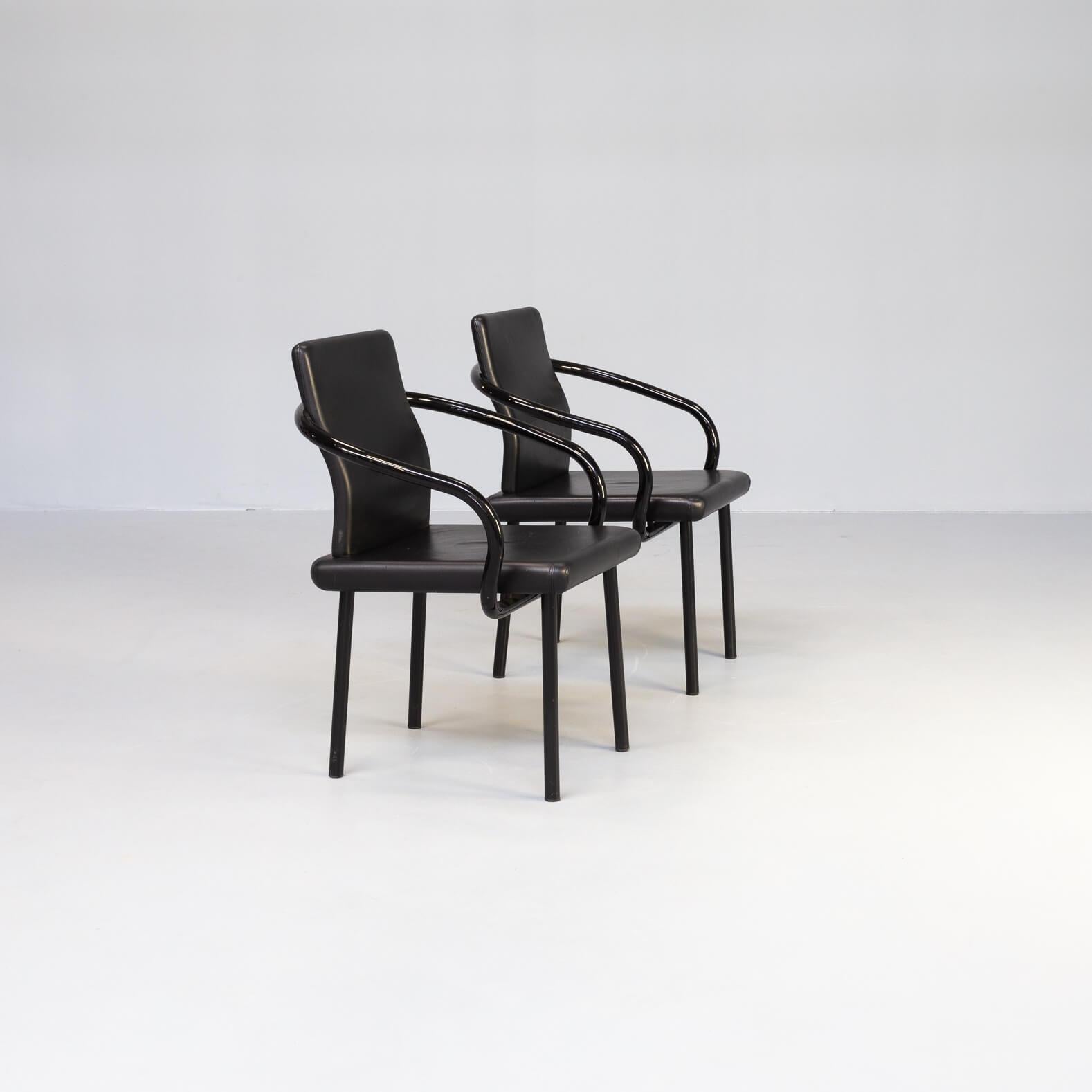 20th Century Ettore Sottsass ‘mandarin’ Chairs for Knoll Set/2 For Sale