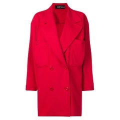 80s Fendi red wool midi coat
